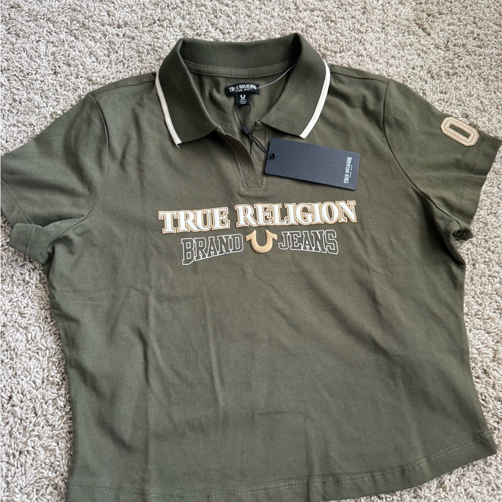 True religion women khaki Tshirt new
